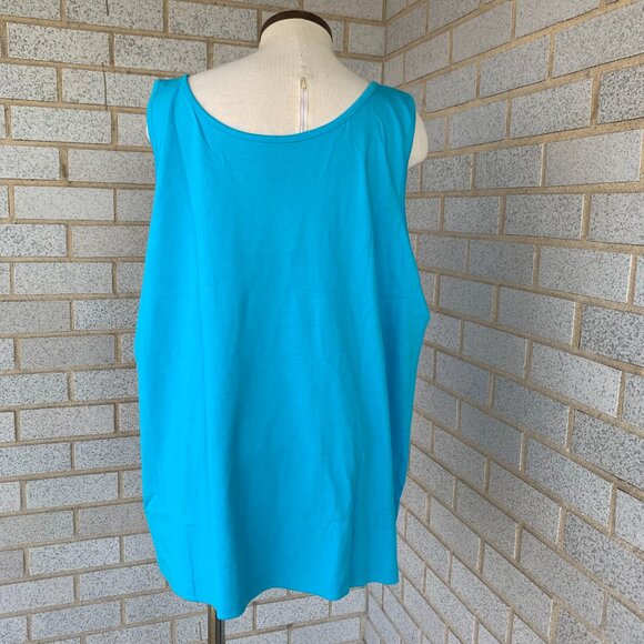 LANDS' END BLUE SLEEVELESS TANK TOP 100% COTTON PLUS SIZE 2X 20W-22W - Picture 3 of 5